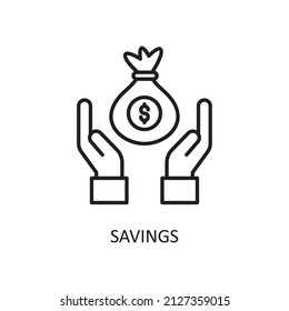 Dibujo de diseño de iconos de esquema del vector de ahorro. Símbolo de Fintech sobre el fondo blanco Archivo EPS 10