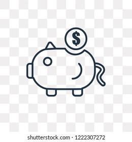Savings vector outline icon isolated on transparent background, high quality linear Savings transparency concept can be used web and mobile