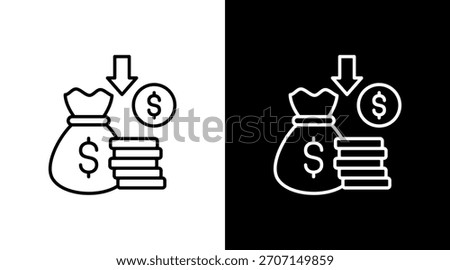 Savings White Icon Set Design