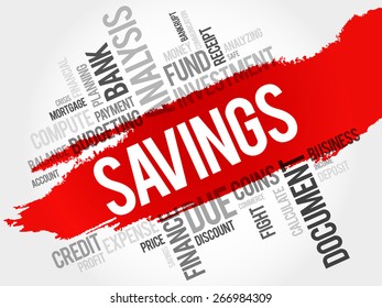SAVINGS word cloud, business concept