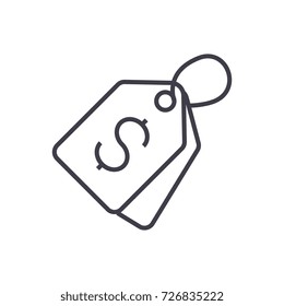 savings,discount labels vector line icon, sign, illustration on background, editable strokes
