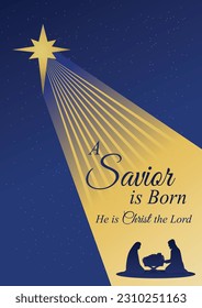 A Savior is Born  Christmas Poster, 
Lord Jesu Christ Birth Poster Vector, E Greetings, Jesus Wallpaper Design
