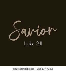 Savior Christmas banner, Luke 2 11 printable, vector illustration