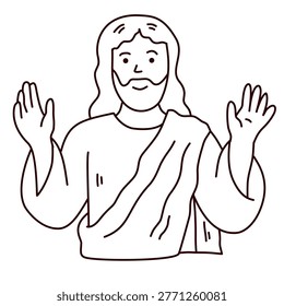 Savior raising hands in a holy blessing