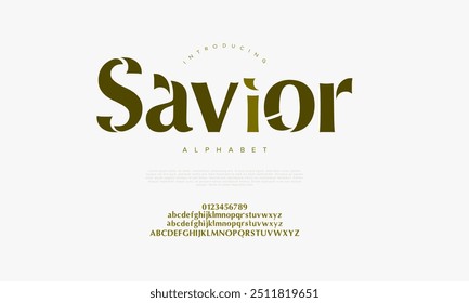 Salvador tipografia beleza moda elegante minimalista serif italic fontes decorativo casamento vintage retro logos. Logotipo de fonte de luxo mínimo alfabeto. Ilustração vetorial