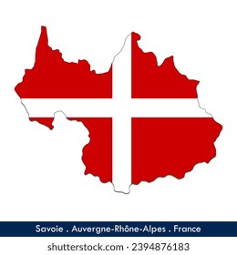 Savoie Flag -  Auvergne-Rhône-Alpes, France (EPS)