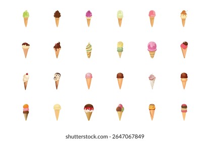 Saboreie deliciosos cones de sorvete em sabores vibrantes! Desfrute de chocolate, baunilha, frutas e muito mais. Sobremesa de verão perfeita. #IceCream #Dessert #SummerTreat #Foodie #Yummy