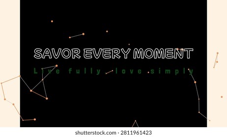 SAVOR EVERY MOMENT white background text mask with graduated depth shadow layers