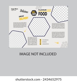 Saboree el sabor de la creatividad con nuestra plantilla de diseño de flyer de restaurante de doble cara A4 Creative. Imágenes deliciosas y contenido tentador servido en cada página. 