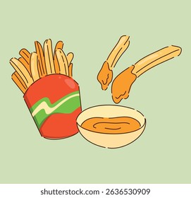 Savor the flavor of deliciously crispy French Fries served with a delightful dipping sauce