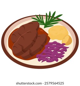 Savor the Flavor: Elegant Sauerbraten Vector Illustration for Your Projects