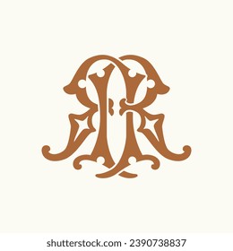 Savor sophistication with our vector monogram emblem R and R. Elevate your restaurant brand with this tasteful and distinctive retro-inspired design.