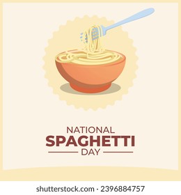 Día de Spaghetti. Capturar el sabor con esta plantilla de diseño de vectores vibrante