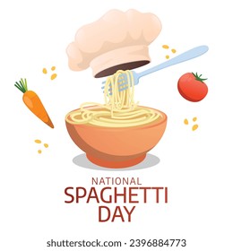 Día de Spaghetti. Capturar el sabor con esta plantilla de diseño de vectores vibrante