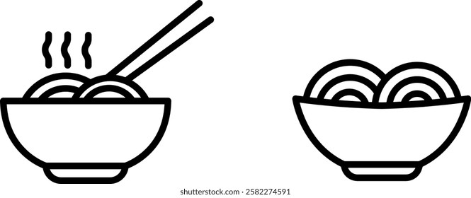 Savory and Delicious Noodles Icon for Asian Cuisine, Fast Food, and Comfort Meals