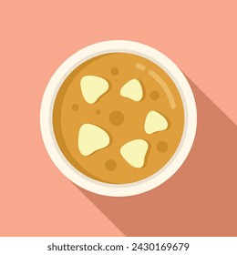 Icono de la gastronomía sabrosa vector plano. Coma un plato de comida. Plato de cocina gourmet