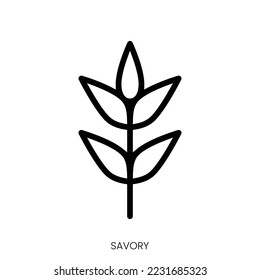 savory icon. Line Art Style Design Isolated On White Background