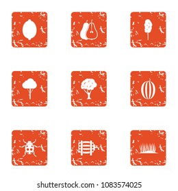 Savory icons set. Grunge set of 9 savory vector icons for web isolated on white background
