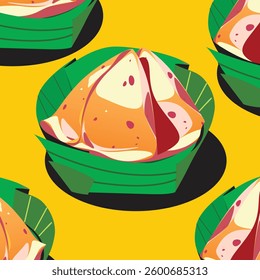 Savory Samosa With Sauce Vector Illustration