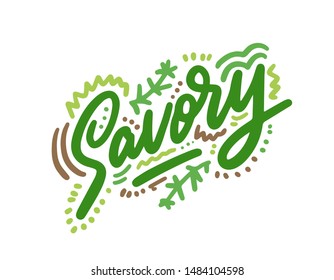 Savory vector illustration.Vector set of element for advertising, packaging design of products.
