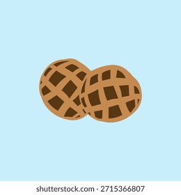 Savoury chicken pie vector illustration on blue background