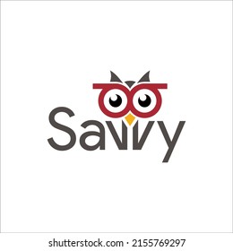 Savvy owl logo design vector 