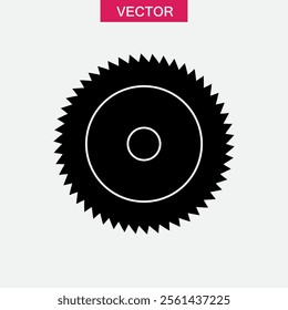 Saw blade, circular blade icon. simple flat black trendy style illustration for web and app..eps