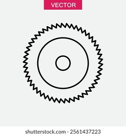 Saw blade, circular blade icon.vector flat black simple linear illustration for web and app..eps