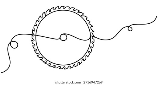 Hoja de sierra continua de una línea de dibujo, de diseño minimalista, en la ilustración de contorno. 
