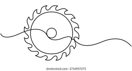 Hoja de sierra continua de una línea de dibujo, de diseño minimalista, en la ilustración de contorno. 