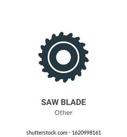 Saw blade glyph icon vector on white background. Flat vector saw blade icon symbol sign from modern other collection for mobile concept and web apps design.