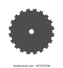 Saw blade for hand circular saw on white background. Vector image.