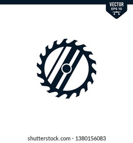 Saw Blade icon collection in glyph style, solid color vector