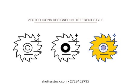 Saw Blade ícone design com fundo branco ilustração stock