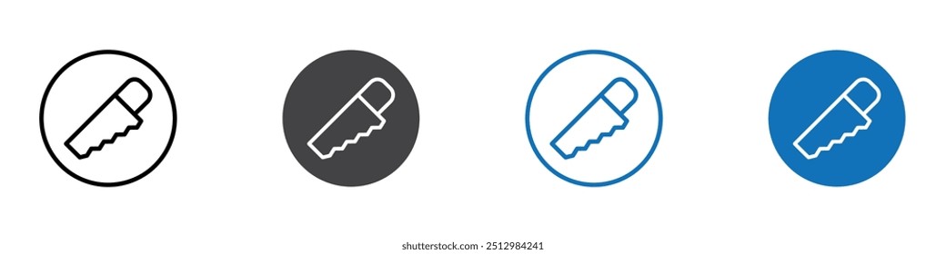Conjunto de marcas de icono editable plano de icono de hoja de sierra.