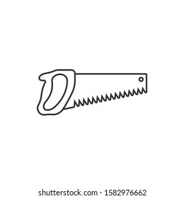 Saw blade icon in flat style. Working tools vector illustration on white isolated background. Hammer business concept.
