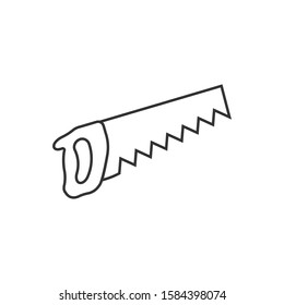 Saw blade icon in flat style. Working tools vector illustration on white isolated background. Hammer business concept.