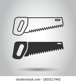 Saw blade icon in flat style. Working tools vector illustration on white isolated background. Hammer business concept.