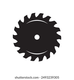 Saw blade icon shape silhouette. Vector illustration