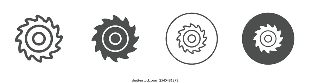 Saw blade icon Simple outline vector logo