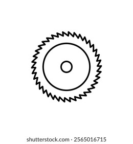 Saw blade icon vector, vector flat black simple linear illustration for web and app..eps