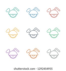 saw blade icon white background. Editable line saw blade icon from construction. Trendy saw blade icon for web and mobile.