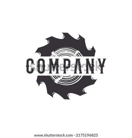 saw blade logo for woodworking vector illustration