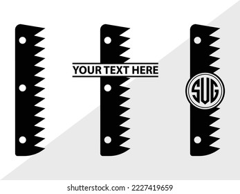 Saw Blade monogram Printable Vector Illustration, 