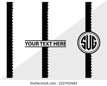 Saw Blade monogram Printable Vector Illustration, 