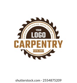 saw blade vector design, carpentry tool logo design, editable design, professional saw blade logo, premium