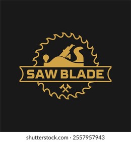 saw blade vector design,carpentry tool logo design,vintage,badge,editable design
