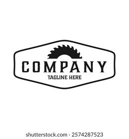 saw blade vector design,carpentry tool logo design,vintage,badge,editable design
