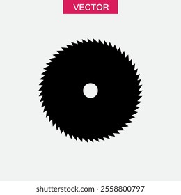 Saw blade, vector flat black trendy style illustration for web and app..eps