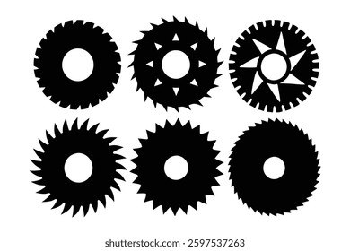 saw blade vector icon set 